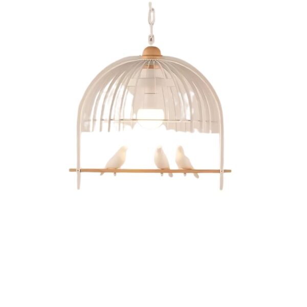 Lustre cage à oiseaux sur fond blanc
