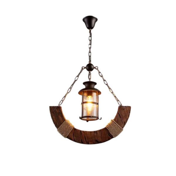Lustre campagne design lanterne sur fond blanc