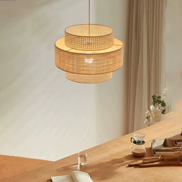 Lustre cannage circulaire et nordique