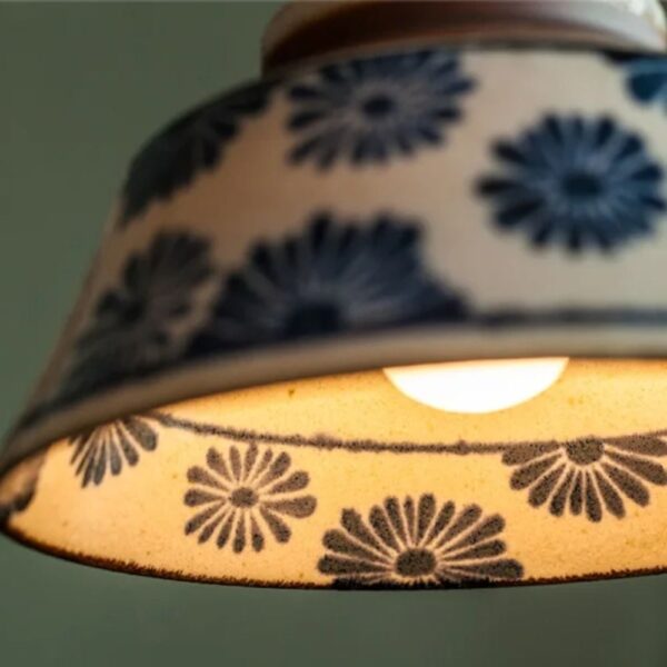 Lustre céramique motif floral