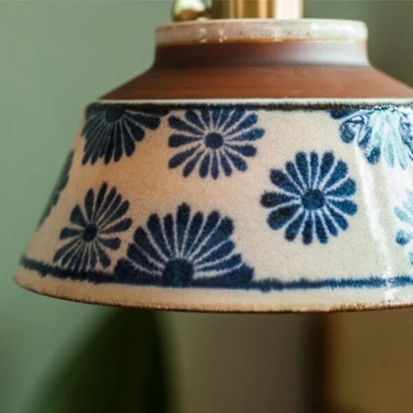 Lustre céramique motif floral
