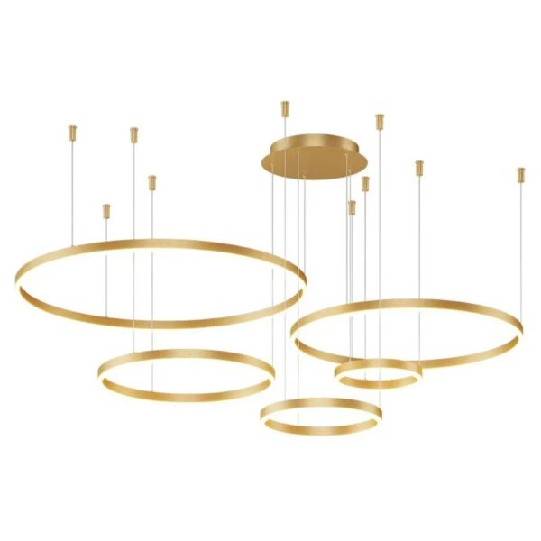 Lustre cercle en aluminium sur fodn blanc