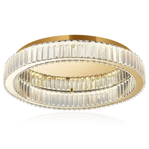 Lustre cercle en cristal sur fond blanc