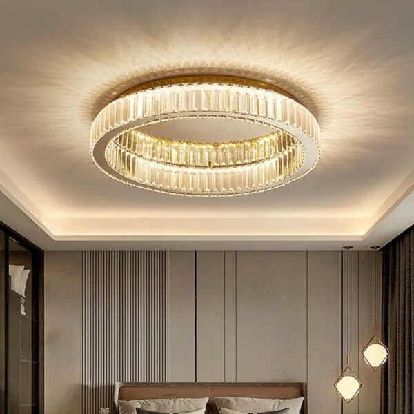 Lustre cercle en cristal