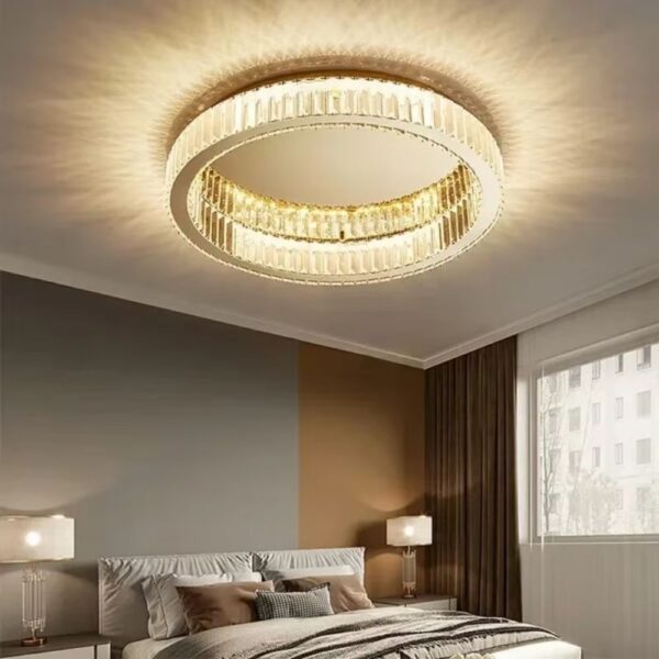 Lustre cercle en cristal