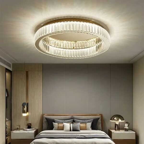 Lustre cercle en cristal