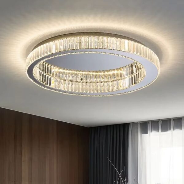 Lustre cercle en cristal