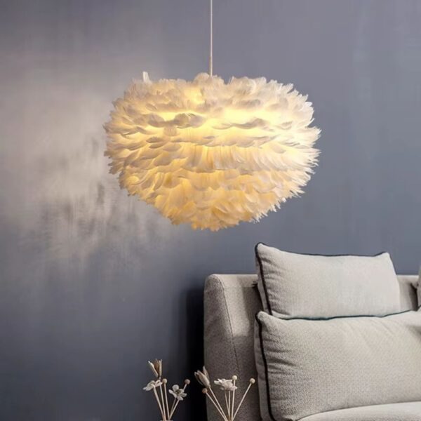 Lustre chambre ado en plumes