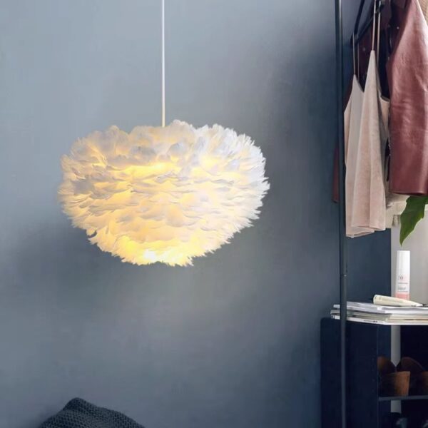 Lustre chambre ado en plumes