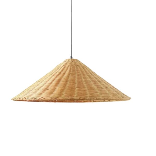 Lustre chapeau de paille rétro sur fond blanc