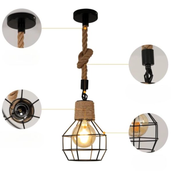 Lustre corde rétro et indsutriel