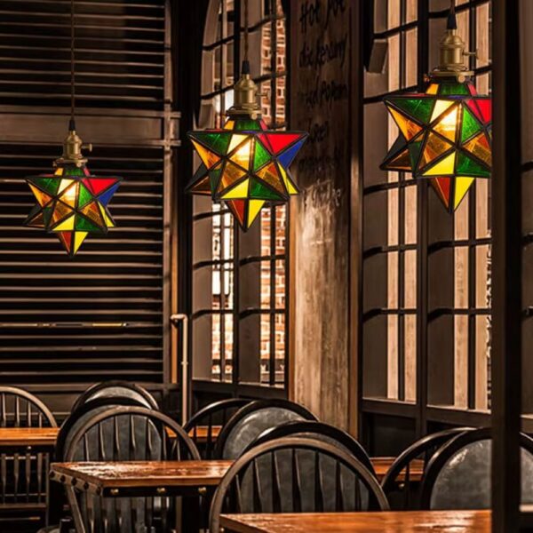 Lustre étoile multicolore