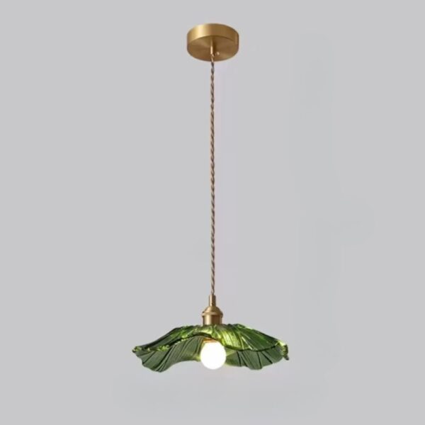 Lustre fleur moderne en verre sur fond gris