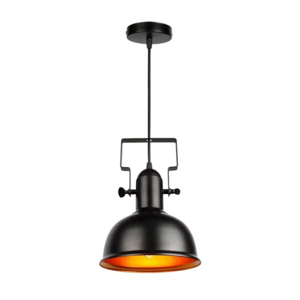 Lustre industriel et épuré sur fond blanc