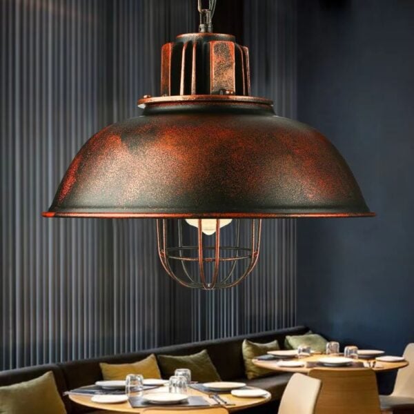 Lustre industriel et rétro en fer