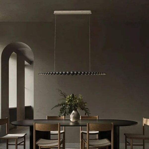 Lustre long en bois