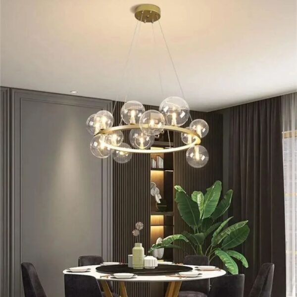 Lustre moderne salon à 12 globes