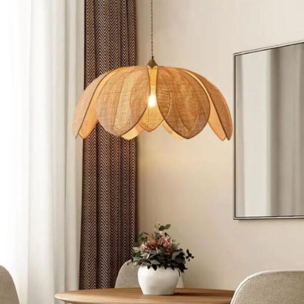 Lustre naturel au design de fleur