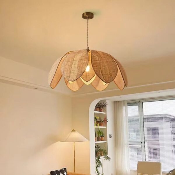 Lustre naturel au design de fleur