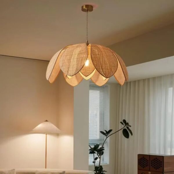 Lustre naturel au design de fleur