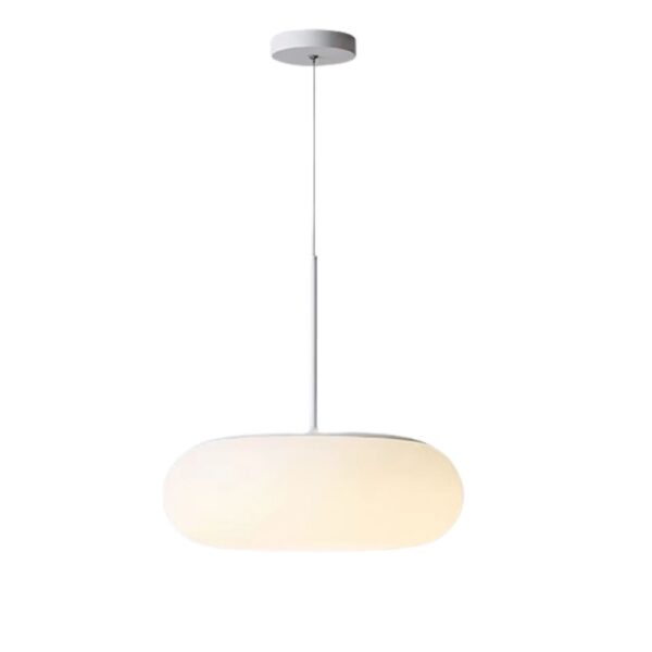 Lustre opaline design circulaire sur fond blanc