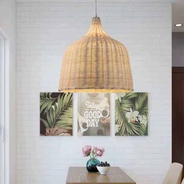 Lustre paille artisanal et vintage