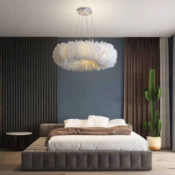 Lustre plume circulaire