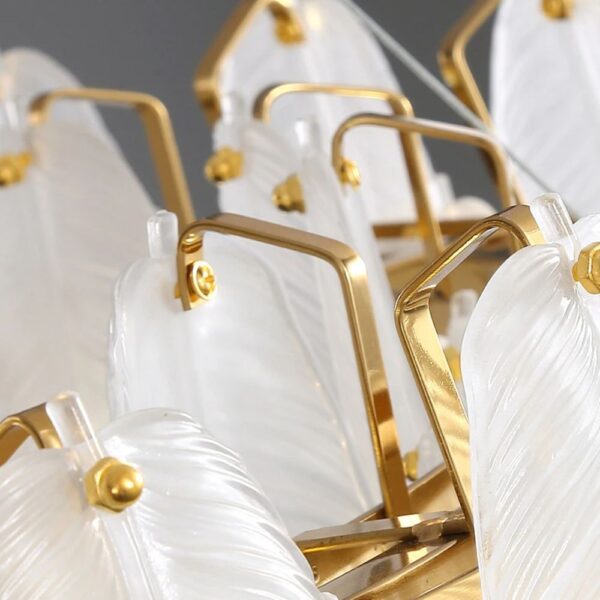 Lustre plume en verre