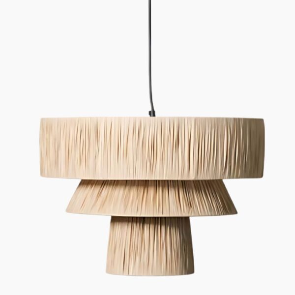Lustre rotin design japonais sur fond blanc