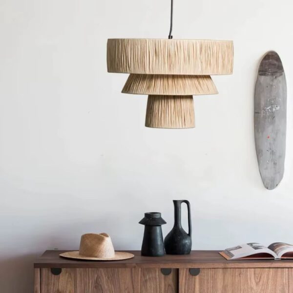 Lustre rotin design japonais