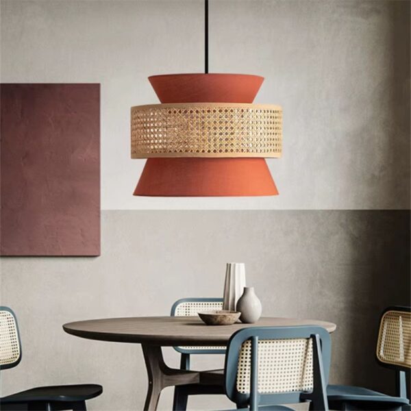 Lustre rotin moderne et créatif