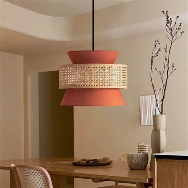 Lustre rotin moderne et créatif