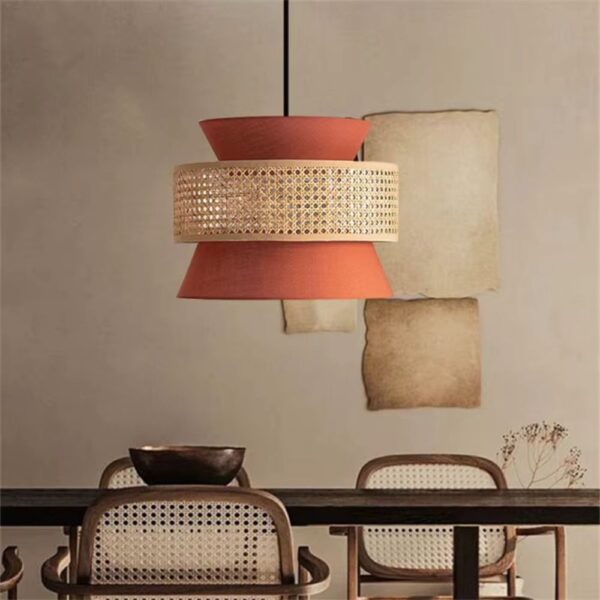 Lustre rotin moderne et créatif