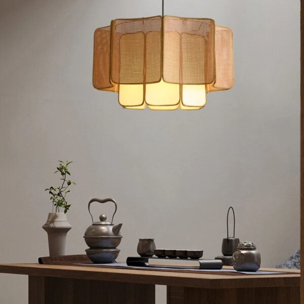 Lustre rotin style bohème