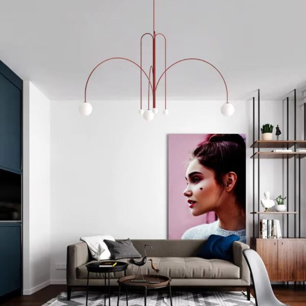Lustre rouge contemporain