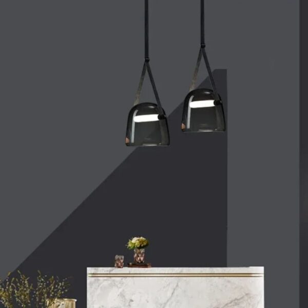 Lustre scandinave verre fumé