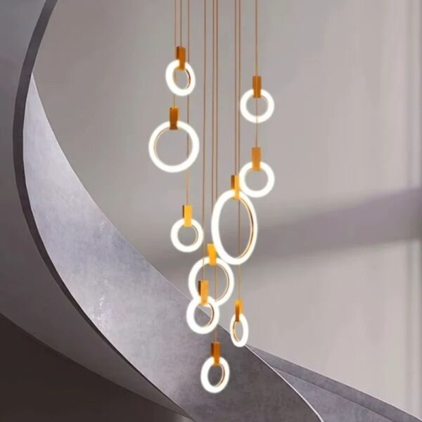 Lustre suspendu 10 anneaux