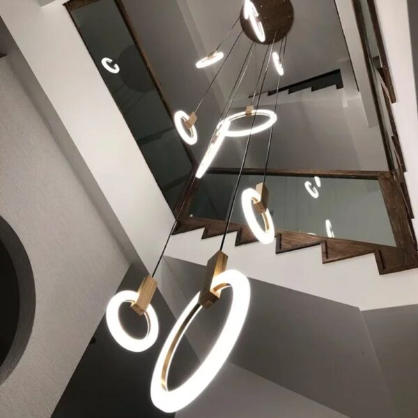 Lustre suspendu 10 anneaux