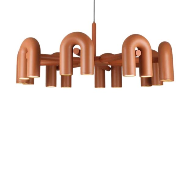 Lustre terracotta créatif et nordique sur fond blanc