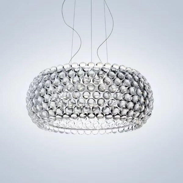 Lustre transparent art déco sur fond gris