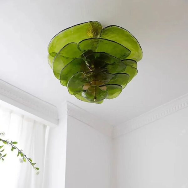 Lustre verre design à pétales