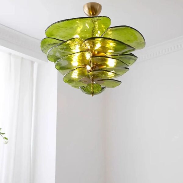 Lustre verre design à pétales