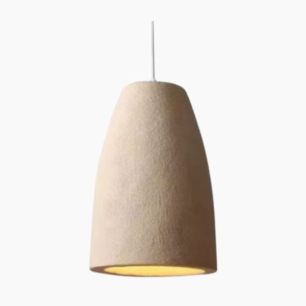 Lustre wabi sabi nordique en résine sur fond blanc